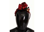 Dolce & Gabbana Cherry Silk Crystal Bow Logo Diadem Tiara Women's Bandband