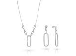 Orphelia 'Essence' Dames 925 Sterling Zilveren Set: Ketting + Oorbellen - Zilver SET-7560