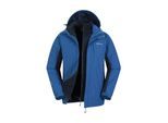 Mountain Warehouse Heren Thunderstorm 3 in 1 Waterdichte Jas (Blauw)