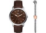 Fossil Minimalist Braun Herren Armbanduhr FS6019SET