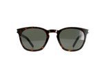 Saint Laurent Quadratische Unisex-Sonnenbrille dunkel Havanna Grau SL 28 SLIM