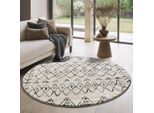 Muratap Rond boho vintage | laagpolig vloerkleed | modern tapijt | woonkamer, slaapkamer