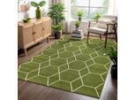 Muratap Trellis uni effen laagpolig vloerkleed modern 160x230 cm