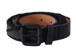 Ermanno Scervino Ceinture en cuir noir avec boucle et logo pour femme