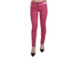 Dolce & Gabbana Damen Rosa Samt Mittel hohe Skinny Jeans
