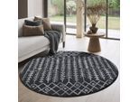 Muratap Rond boho vintage kelim | laagpolig vloerkleed | modern tapijt | woonkamer,