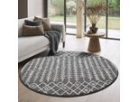 Muratap Rond boho vintage kelim | laagpolig vloerkleed | modern tapijt | woonkamer,