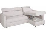 Ecksofa EXXPO - SOFA FASHION "Arles, Federkern, zeitlos, Breite 225cm, L-Form", weiß (altweiß), B:225cm H:94cm T:165cm, Kunstleder SOFTLUX;NaturLEDER (echtes Rindsleder) in Sitz und Rücken. Korpus in passendem Kunstleder SOFTLUX bezogen, Sofas, Ecksofa, wahlweise mit Bettfunktion und Bettkasten, inkl. Kopfteilverstellung
