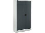 Schäfer Shop Select Materialschrank MSI 16408i , B 800 x T 400 x H 1585 mm, 3 Böden, Stahl, lichtgrau/anthrazitgrau