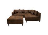 Mid.you Ecksofa, Braun, Holz, Birke, 3-Sitzer, Füllung: Schaumstoffflocken,Schaumstoffflocken, Ottomane rechts, L-Form, 247x174 cm, Made in EU, Rücken echt, Armteil links, Wohnzimmer, Sofas & Couches, Wohnlandschaften, Ecksofas