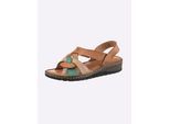 Sandale GEMINI, Damen, Gr. 40, braun (cognac), Glattleder, Schuhe Sandale