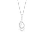 Kette mit Anhänger AMOR "Tropfen", bunt (silberfarben, weiß), Halsketten, Damen, Silber 925 (Sterlingsilber), L: 50, mit Zirkonia (synth.)