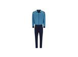 Sweater HAJO "Trainingsanzug Homewear Set Soft Sweat", Herren, Gr. XL, bunt (blau), Obermaterial: 60% Baumwolle CO. 40% Polyester PES., Sweatshirts Sweater