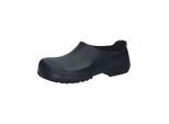 Clog BIRKENSTOCK "Alpro mit Stahlkappe", Damen, Gr. 45, blau, Obermaterial: 100% Polyurethan PU., Schuhe Clog