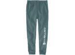 Arbeitsbundhose CARHARTT "Logo", Gr. L, US, blau (petrol), Obermaterial: 50% Baumwolle CO. 50% Polyester PES., Hosen