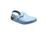 Clog BIRKENSTOCK "Tokio Pro", Damen, Gr. 40, blau, Obermaterial: 50% Rindsleder Leather cow. 50% Lammleder LEL., Schuhe Clog