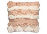 Möbelix , Creme, Rosa , Textil , Füllung: Polyester,Polyester , quadratisch , 45x45x15 cm , ISO 9001, Care & Fair, Global Recycled Standard (Grs), GoodWeave , hochwertige Qualität, mit Fransen , Heimtextilien, Wohntextilien, Kissen, Zierkissen