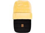 Fußsack HEITMANN FELLE "Eisbärchen - Lammfell Winterfußsack - Premium Qualität", Kinder, schwarz, Polyester, Fußsäcke Fußsack, mit echtem Lammfell, für Kinderwagen, Buggy, 5 Gurtschlitze, waschbar