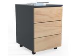 Container VCM "Rollcontainer Beistellcontainer Dalosa 70 cm", braun (anthrazit, honig, eiche), B:39cm T:70cm, Obermaterial: 100% Holz Wood., Schränke, Container