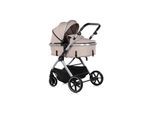 Chipolino Kombikinderwagen Pearl 2 in 1 umbaubar Rucksack Fußsack Korb Federung hellbraun