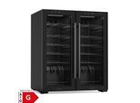 Shiraz Weinkühlschrank 2 Kühlzonen LED-Beleuchtung Touch-Control freistehend Schwarz 36 Flaschen 2 Kühlzonen