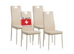 Albatros Esszimmerstühle SALERNO 4er Set, Beige - Edles Italienisches Design, Polsterstuhl Kunstleder-Bezug, Modern und Stilvoll am Esstisch - Küchenstuhl, Stuhl Esszimmer hohe Belastbarkeit