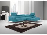 Ecksofa EGOITALIANO "Claudie, Designsofa mit extrakomfortablem Sitzkomfort, L-Form", blau (türkis), B:268cm H:97cm T:226cm, Luxus-Microfaser (100% Polyester) Leder »BULL« (echtes Rindsleder). Geschliffenes, pigmentiertes und behandeltes Rindsleder mit einer Dicke von 1, 3-1, 5 mm. Dieses Leder zeigt eine ziemlich weiche Hand mit einem halb undurchsichtigen Aussehen. Es handelt sich um ein geschütz