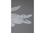 Plaid LACOSTE "LREFLET", gris, B:130cm L:170cm, Baumwolle, Wohndecken, mit Label-Applikationen