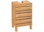 Waschbeckenunterschrank HOME AFFAIRE "JOSIE", beige (gelaugt natur), B:40cm H:61,5cm T:30cm, Massivholz, Schränke, Waschbeckenunterschrank, Breite 40 cm, aus Massivholz, Metallgriff, 1 Tür