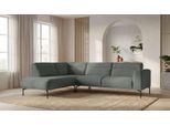 Ecksofa OTTO HOME "Nennor, weiches Chenille", dunkelgrau, B:278cm H:78cm T:213cm, 100% polyester, Sofas, Ecksofa, Breite 278 cm, Wellenunterfederung, schwarze Metallfüße