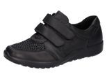 Klettschuh WALDLÄUFER "M-IRA", Damen, Gr. 4,5 (37,5), schwarz, Nappaleder, Nubukleder, Textil, Schuhe Klettschuh, Halbschuh, Komfortschuh in besonders breiter Schuhweite M