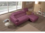 Ecksofa EGOITALIANO "Soul, Design und Sitzkomfort auf hohem Niveau, tolle Details, L-Form", lila (violett), B:250cm H:99cm T:166cm, Leder NUVOLE (Echtes Rindsleder). Halbnatürliches, halbnarbiges Rindsleder mit einer natürlichen Körnung von 1, 2 bis 1, 4 mm. Dieses Leder hat eine weiche, wachsartige Haptik mit mattem Aussehen und einem Wolkeneffekt. Es handelt sich um ein Naturleder, das die urspr