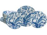 Teller-Set CREATABLE "Venecia, Teller Set 18-tlg", blau, 18 Stk., Steingut, Geschirr-Sets, Teller-Set, Traditionell, Nostalgie