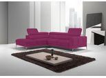 Ecksofa EGOITALIANO "Claudie, Designsofa mit extrakomfortablem Sitzkomfort, L-Form", pink (fuchsia), B:268cm H:97cm T:226cm, Luxus-Microfaser (100% Polyester) Leder »BULL« (echtes Rindsleder). Geschliffenes, pigmentiertes und behandeltes Rindsleder mit einer Dicke von 1, 3-1, 5 mm. Dieses Leder zeigt eine ziemlich weiche Hand mit einem halb undurchsichtigen Aussehen. Es handelt sich um ein geschüt