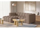 Ecksofa HOMSY BY ANA JOHNSON "»L« BOUBELLE L-Form, Design-Sofa, Bubble-Optik, Breite 247 cm", braun, B:247cm H:75cm T:156cm, 100% Polyester, Sofas, Ecksofa, hoher Sitzkomfort dank Wellenunterfederung, L Sitztiefe 63 cm