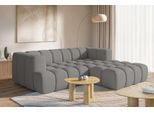 Ecksofa HOMSY BY ANA JOHNSON "»XL« BOUBELLE L-Form extra tief, Design: Bubble-Optik, Breite 247cm", grau (dunkelgrau), B:247cm H:75cm T:191cm, 100% Polyester, Sofas, Ecksofa, hoher Sitzkomfort dank Wellenunterfederung, XL Sitztiefe 100 cm