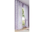 Gardine OTTO HOME "Tanaro" Gr. 1, weiß, B:140cm H:145cm, Voile, Polyester, Gardinen, Gardine, 2-er Set, mit Schlingen-Motiv bedruckt, Polyester