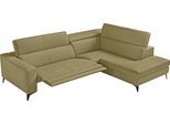Ecksofa EGOITALIANO "Edith, Designsofa mit hohem Sitzkomfort, Breite 269cm, L-Form", grün (pistazie), B:269cm H:96cm T:203cm, Leder »BULL« (echtes Rindsleder). Geschliffenes, pigmentiertes und behandeltes Rindsleder mit einer Dicke von 1, 3-1, 5 mm. Dieses Leder zeigt eine ziemlich weiche Hand mit einem halb undurchsichtigen Aussehen. Es handelt sich um ein geschütztes Leder. Eine leichte Deckschi
