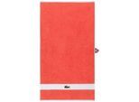 Handtuch LACOSTE "LCASUAL", papaye, B:55cm L:100cm, Frottier, Obermaterial: 100% Baumwolle, Handtücher, Handtuch, mit Label-Applikationen und Bordüre