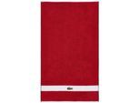 Handtuch LACOSTE "LCASUAL", rouge, B:55cm L:100cm, Frottier, Obermaterial: 100% Baumwolle, Handtücher, Handtuch, mit Label-Applikationen und Bordüre