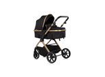 Chipolino Kombikinderwagen Pearl 2 in 1 umbaubar Rucksack Fußsack Korb Federung schwarz
