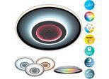 OTTO HOME LED Deckenleuchte "Kessara", weiß (weiß schwarz), 1, Ø 50cm H: 6cm, 1 Stk., Leuchten, Mond (Mondstruktur), inkl. CCT, RGB Memory, Nachtlicht, Fernbedienung, LED Deckenleuchte