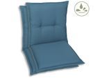 Sesselauflage GO-DE, blau (petrol), B:50cm H:100cm, Bezug: 100% Polyester, Polsterauflagen, Sesselauflage, nieder, wasserabweisend, Topseller