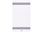 Badetuch LACOSTE "LCOURTLI", weiß (marine), B:90cm L:150cm, Frottier, Obermaterial: 97% Baumwolle, 3% Polyester, Handtücher, Badetuch, mit Label-Applikationen und gestreifter Bordüre