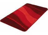 Badematte KLEINE WOLKE "Ocean" Gr. 4, rot (granat), H:23mm, Kunstfaser, Badematten, Badematte, Badteppich, Wellen Design, mit Farbverlauf, Hoch-Tief Effekt, waschbar