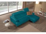 Ecksofa EGOITALIANO "Soul, Design und Sitzkomfort auf hohem Niveau, tolle Details, L-Form", blau (teal), B:250cm H:99cm T:166cm, Sofas, Ecksofa, mit Recamiere, inkl. Kopfteilverstellung