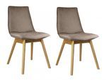 4-Fußstuhl OTTO HOME "Ramon", beige (schlamm trelew 9811, eiche natur), B:46cm H:89cm T:57cm, Holzwerkstoff, Massivholz, Polyester, Stühle, 4-Fußstuhl, mit Massivholzbeinen, verschiedene Stoffe