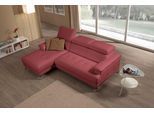Ecksofa EGOITALIANO "Soul, Design und Sitzkomfort auf hohem Niveau, tolle Details, L-Form", rot (kirschrot), B:250cm H:99cm T:166cm, Leder »BULL« (echtes Rindsleder). Geschliffenes, pigmentiertes und behandeltes Rindsleder mit einer Dicke von 1, 3-1, 5 mm. Dieses Leder zeigt eine ziemlich weiche Hand mit einem halb undurchsichtigen Aussehen. Es handelt sich um ein geschütztes Leder. Eine leichte D