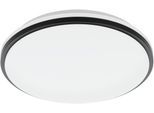 EGLO Deckenleuchte "PINETTO", weiß (schwarz), Ø 34cm H: 6,5cm, 1 Stk., Leuchten, Bürolampe, Küche Büro Badezimmer, Flur, minimalistisch, 34x34x6,5cm, Deckenleuchte