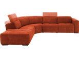 Ecksofa EGOITALIANO "Sauvanne, Designsofa der Extraklasse, elegant und bequem, L-Form", rot (marsala), B:300cm H:100cm T:274cm, Luxus-Micofaser Lederoptik (100% Polyester) ist ein neues technisches Gewebe mit einem visuellen und taktilen Aspekt, der dem Nubuk sehr nahe kommt, mit innovativen Eigenschaften. Seine außerordentliche Weichheit kommt von einem exklusiven Produktionsprozess, der Unreinhe